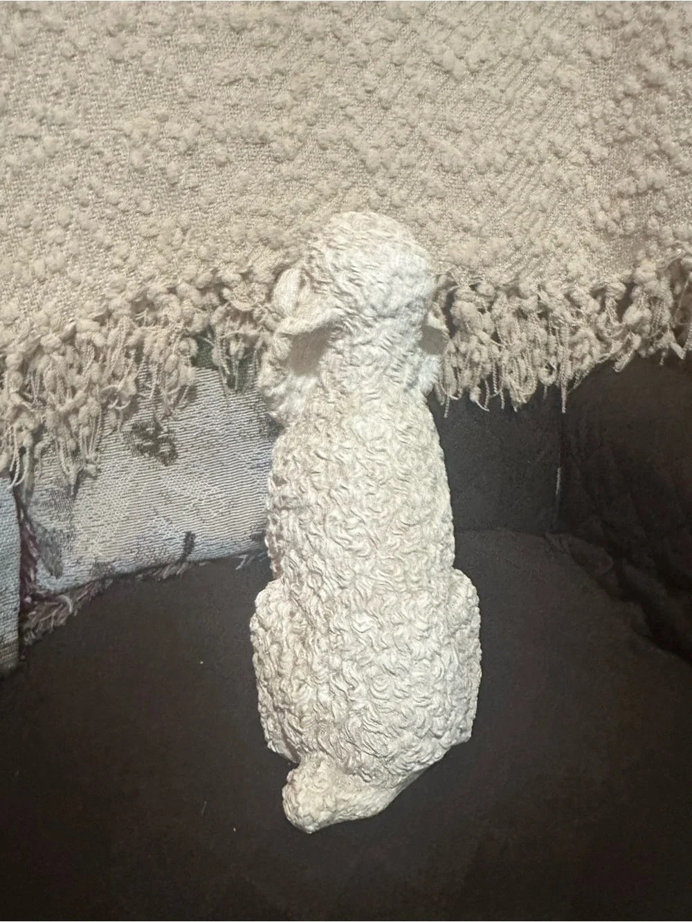 White Poodle Dog Figurine Decorative Statue